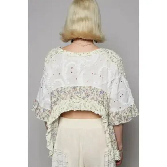 POL Lace Floral High Low Top Size Medium - Picture 5 of 11